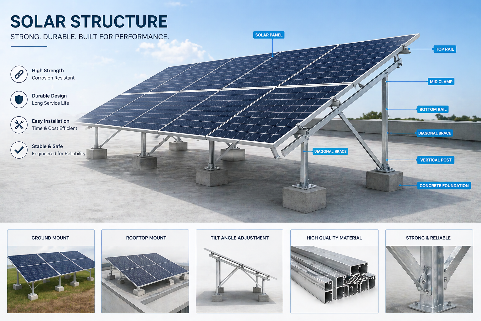 Solar Mounting Structure Supplier in Faridabad - PSCI